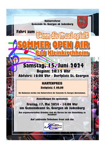 Fahrt zum "Wenn die Musi spielt" - Sommer Open Air in Bad Kleinkirchheim