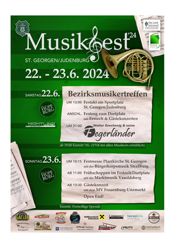 Einladung zum Musikfest `24 in St. Georgen ob Judenburg